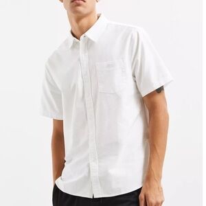 Stussy Classic Oxford Short Sleeve Button-Down Shirt White Cotton Minimalist-L